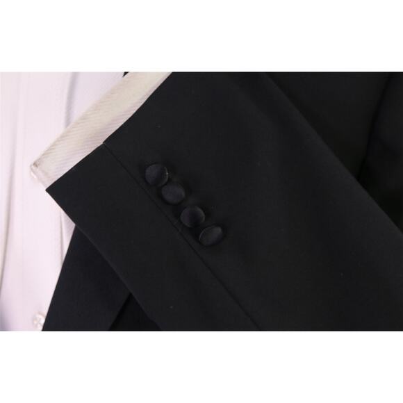 Hugo Boss The Stars/Glamour Black 2-Btn Notch Lapel Wool Tuxedo Formal Suit 46L - Picture 6 of 10